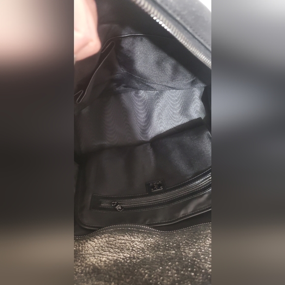 MCM Metallic Gray Cracked Leather Backpack - Picture 15 of 17